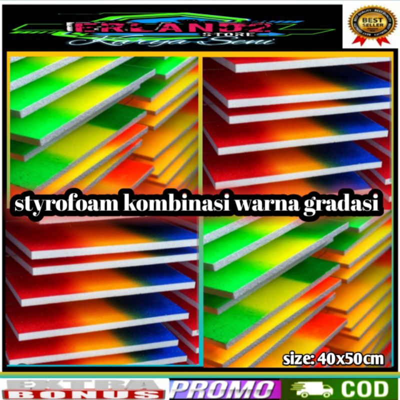 

styrofoam warna gradasi polos kombinasi terbaru