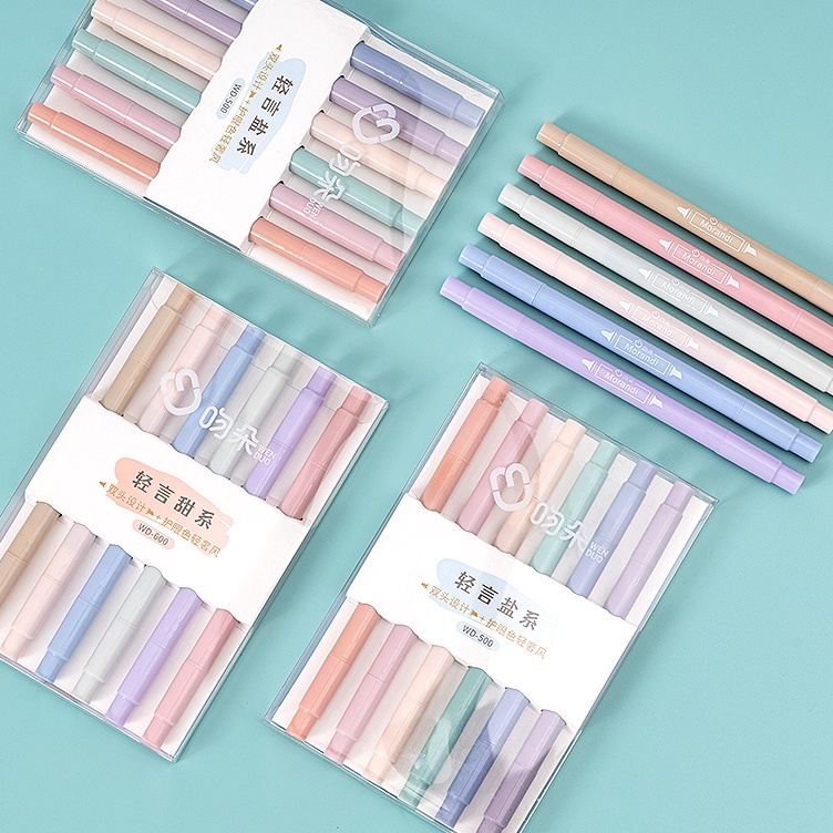 

Terkini 6pcs 6 warna Double tip stabilo pastel Spidol highlighter Colour pen Journal marker pen Alat tulis replacement stabilo untuk pelajar kantor sekolah