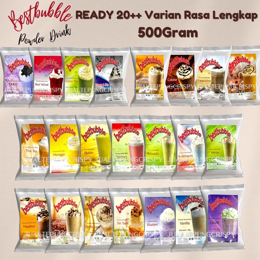 

[☻H20(] Bestbubble Bubuk Minuman / Bubuk Minuman Kekinian / Bubuk Minuman Aneka 500 Gram Serba Murah