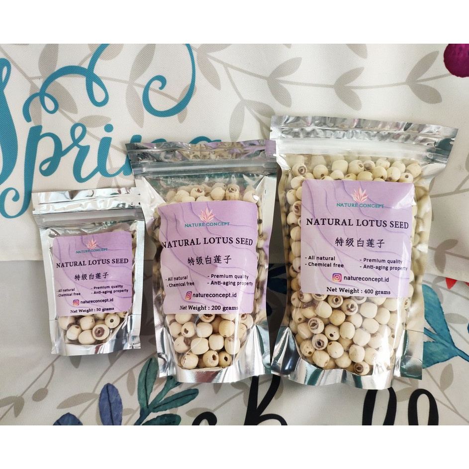 

Terkini Biji Teratai Lotus Seed Fresh Makanan Diet Sehat Alami Organik Lian zi Grade AAAAA Terbaik Ready