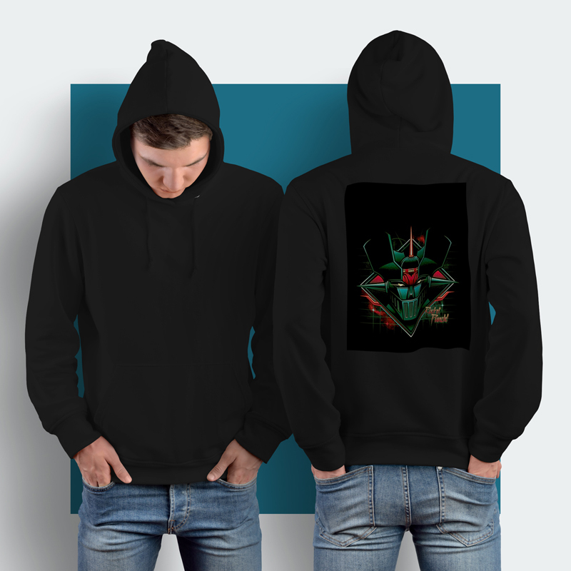 Jaket Hoodie Camiseta Mazinger Hoodie Jumper Pullover & Zipper (Ritsleting) Bahan Cotton Fleece