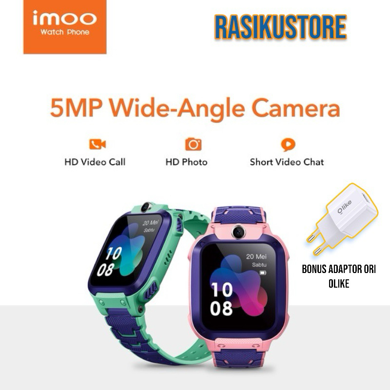 JAM IMOO Z5 SMARTWATCH PHONE ORIGINAL BERGARANSI RESMI PINK HD VIDEO CALL 4G IMEI RESMI BISA ALL OPE