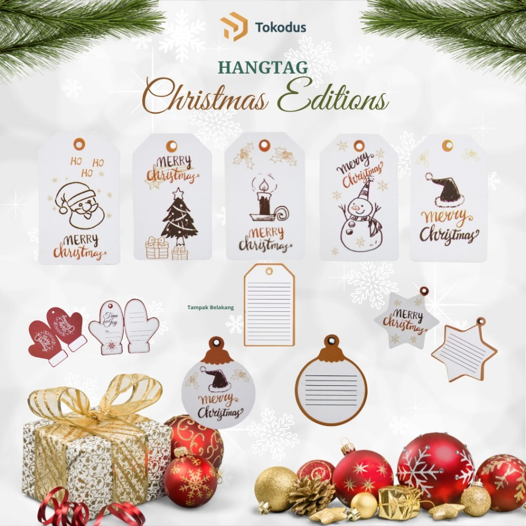 Hang Tag Natal Lucu | Gantungan Hampers Keren | Hang Tag Murah - Tokodus Cimahi