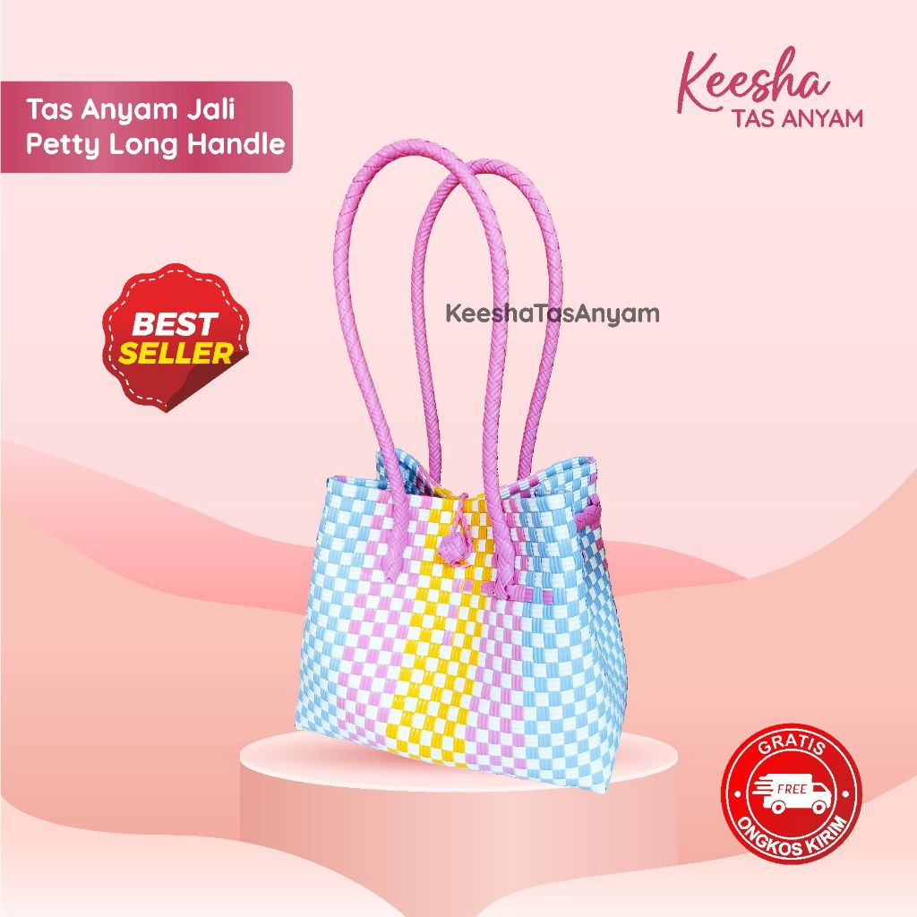 Sling Bag Lucu Aesthetic Tas Anyamam Plastik Jali Jali Petty Long Size Free Syal Terlaris By Keesha