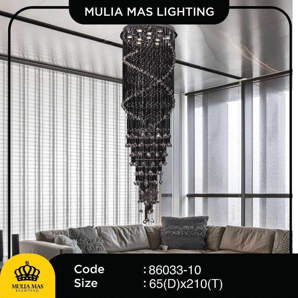 Lampu Gantung Model Crystal Waterfall Artistik Hias Ruang Tamu 86033