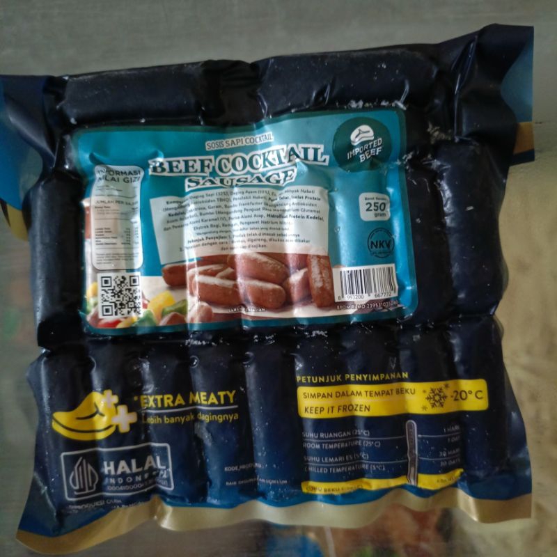 

Sosis Sapi Cocktail- Beef Cocktail Sausage Uk 250 GR Kanzler