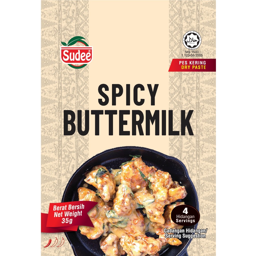 

Bumbu Instan Halal Spicy buttermilk Sudee mudah digunakan dengan rasa Spesial dan mudah dibawa kemana saja