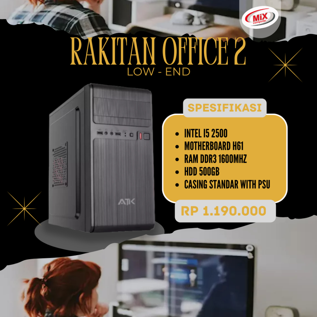 Paket PC Komputer Rakitan Office 1 set Lengkap - intel Core i5-2500 HDD 500GB
