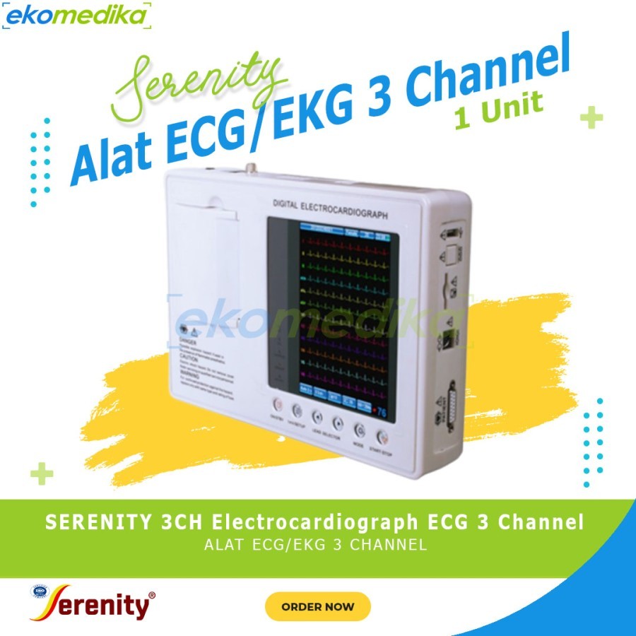 Alat EKG 3 Channel Electrocardiograph ECG 3 Channel SERENITY 3CH 3Lead