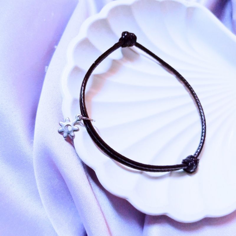 ( Beerrysaa ) GELANG BUNGA Silver | Korean style bracelet | gelang couple persahabatan | Gelang tali