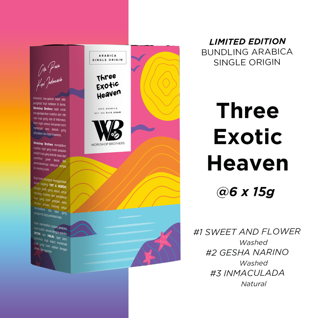 

Three exotic Heaven arabica bundling Limited edition Workshop Brother