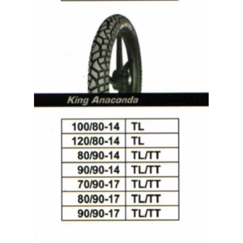 (TERLARIS) BAN LUAR KINGLAND ANACONDA RING 14-17