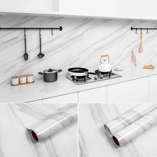 wallpaper Sticker Dinding motif marmer putih ukuran 8m x 45cm-GH179