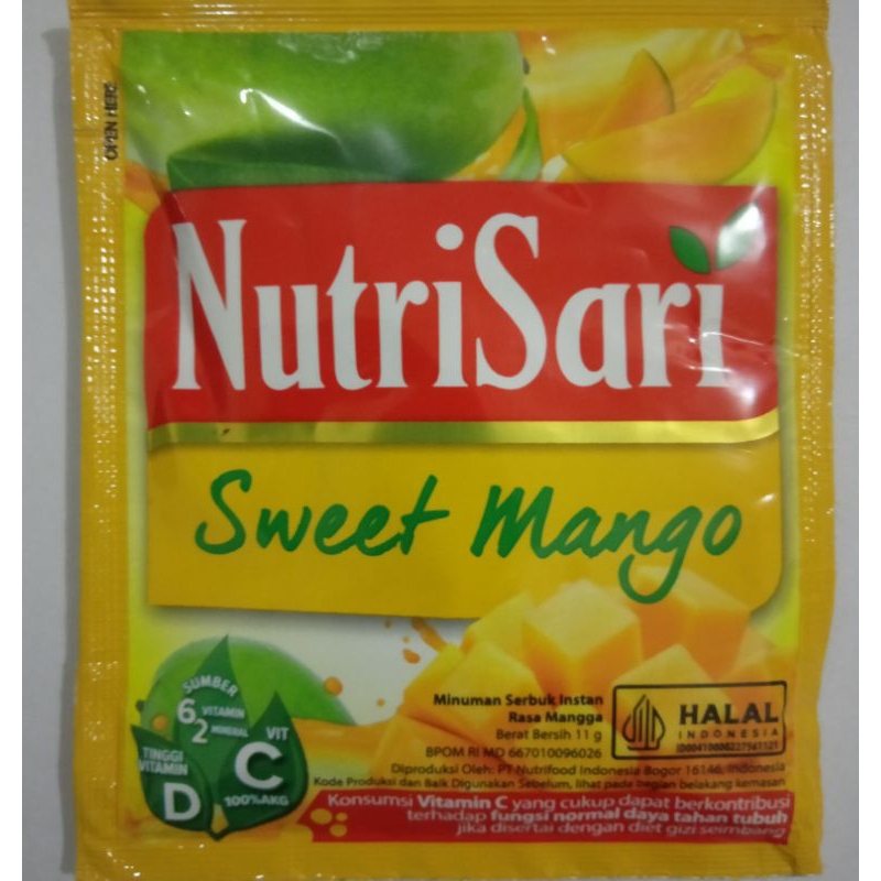 

nutrisari rasa sweet mango per renceng isi 10 sachet