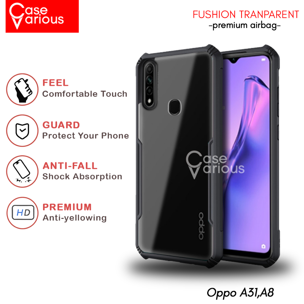 Case Oppo A31,A8 Hard Case Fushion Casing Transparent