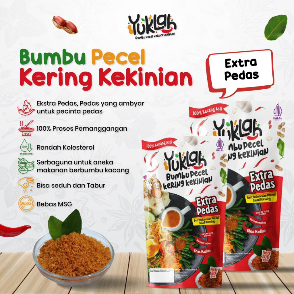 

SAMBEL BUMBU PECEL YUKLAH 200 GRAM (EKSTRA PEDAS)