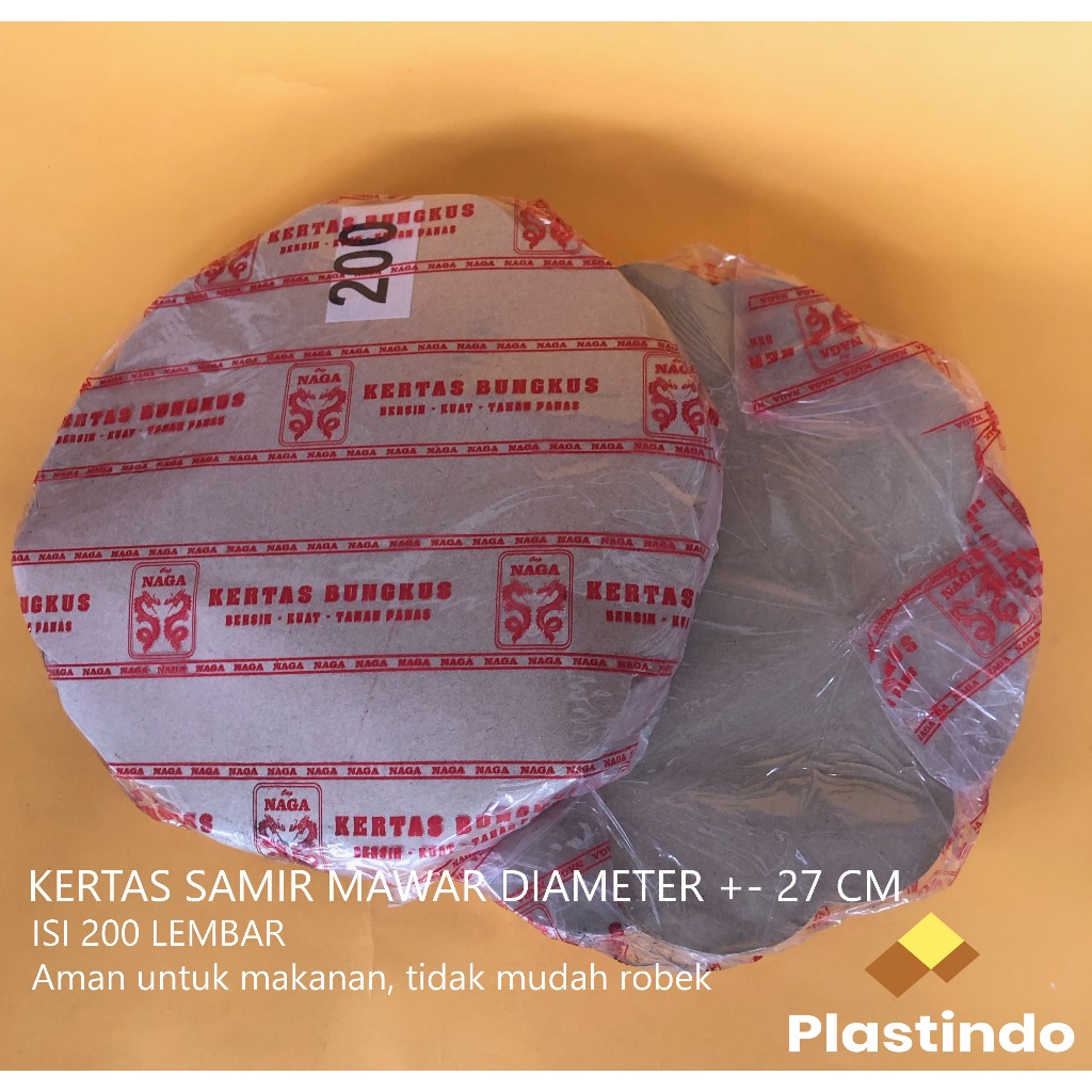 

Kertas Alas Nasi Mawar Merk Naga ISI 200 Lembar | Kertas Samir Mawar Diameter +- 27 cm