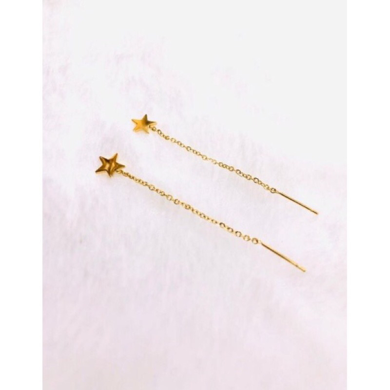 anting tusuk panjang bintang titanium