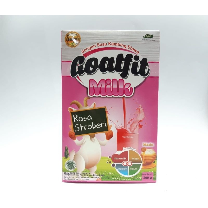

Susu Goatfit 200gr susu bubuk kambing etawa rasa Stroberi