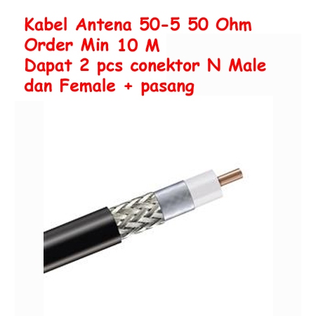 Kabel Coacial Antena 50ohm 75ohm 50-5 RG6 RG212 Permeter free connector