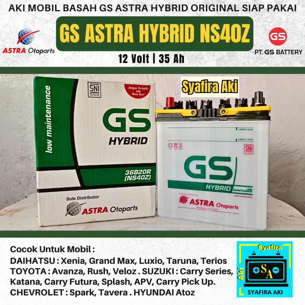 AKI MOBIL GS ASTRA HYBRID NS40Z ORIGINAL 35Ah