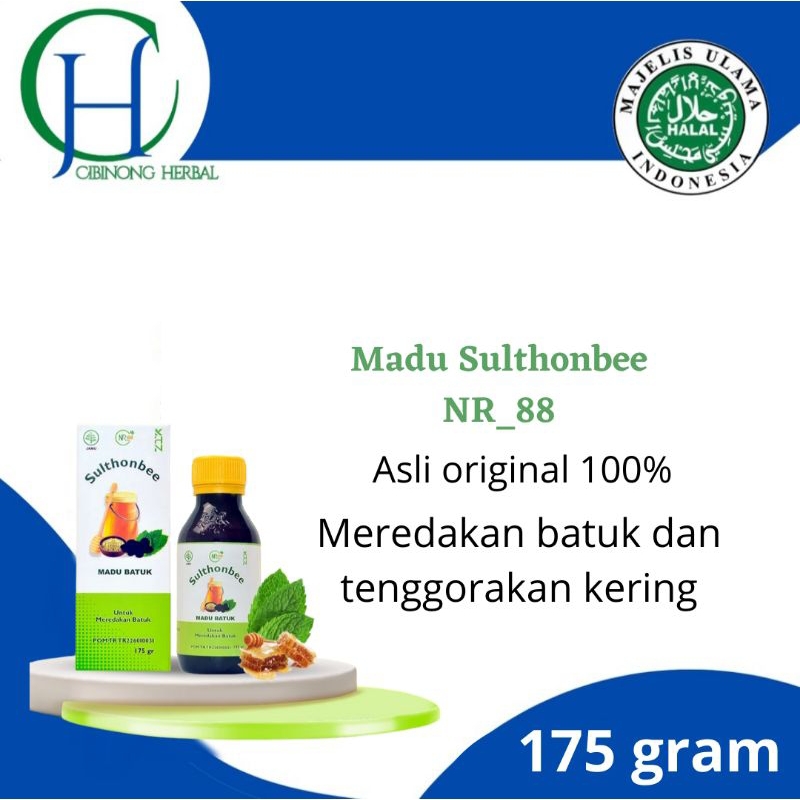 

Madu Sulthonbee NR88 175 gram madu untuk batuk dan tenggorokan kering