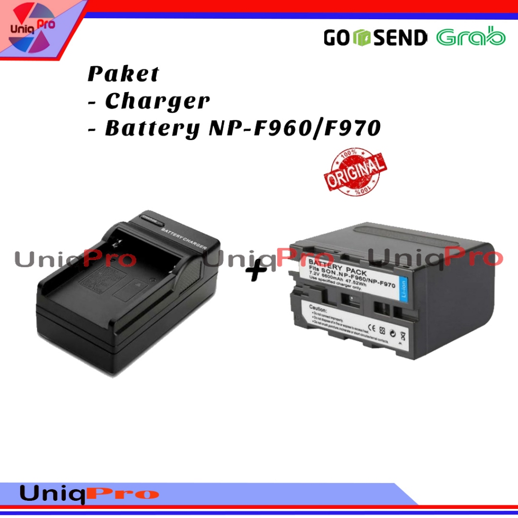 Paket Charger + Baterai Battery Pack NP-F960/F970 For Sony NPF970
