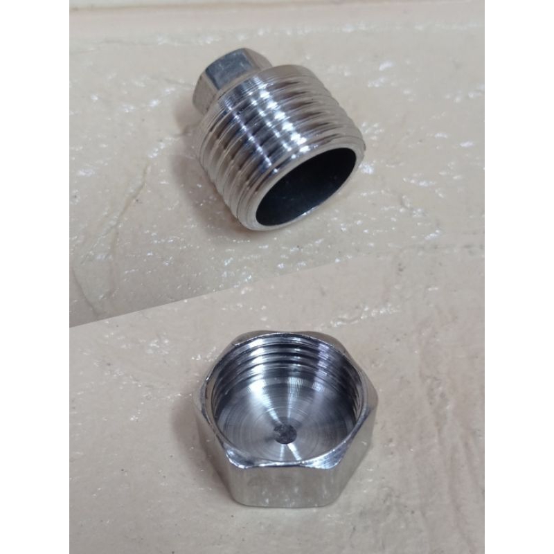 Dop stainless/Penutup lubang kran stainless ½"/Plug ½"