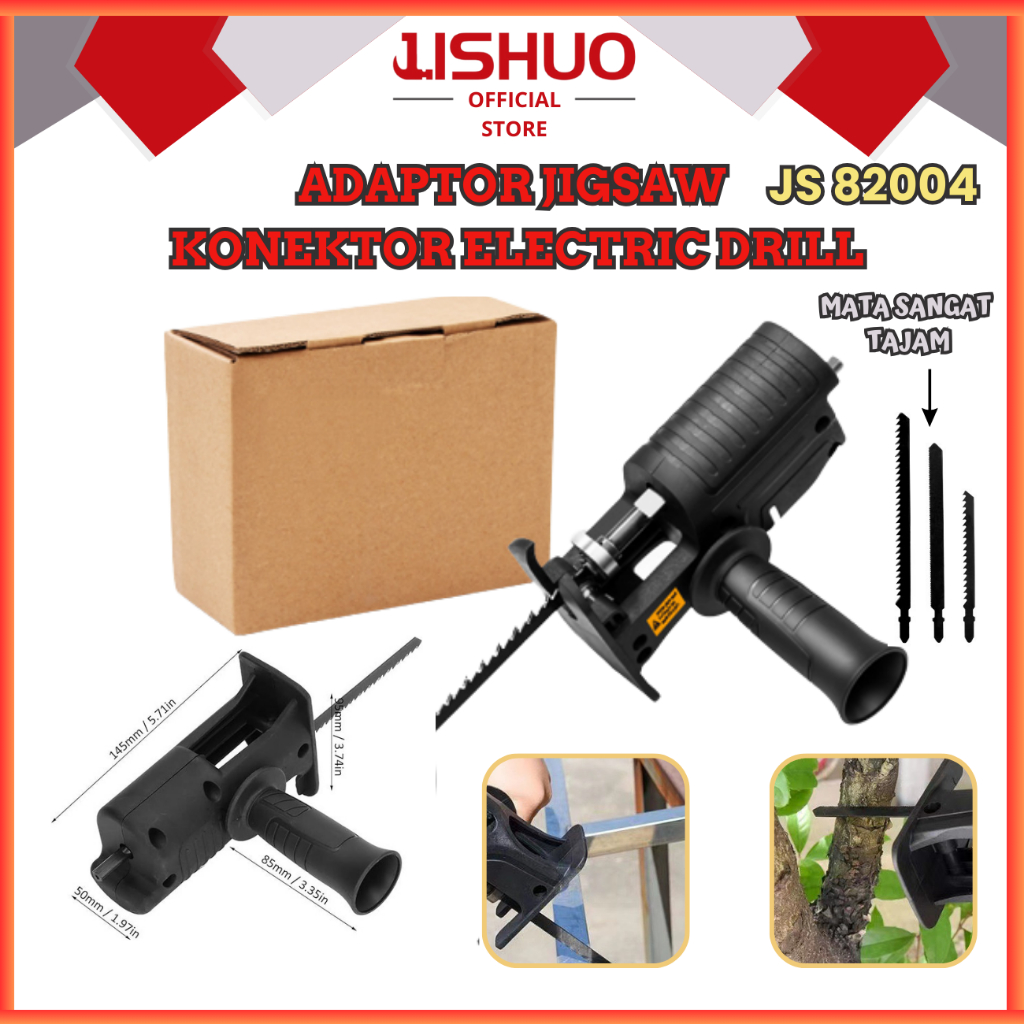 JISHUO Adaptor Bor Reciprocating Saw Drill Gergaji kayu  / adaptor bor ke gergaji kayu JS-82004 [COD