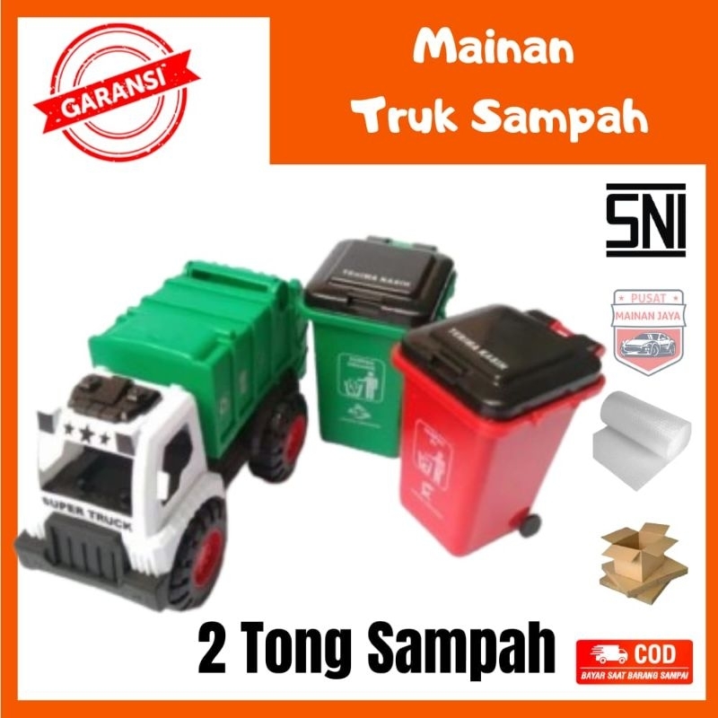 Mainan Truk Box Sampah Besar 2pc tong sampah AK99