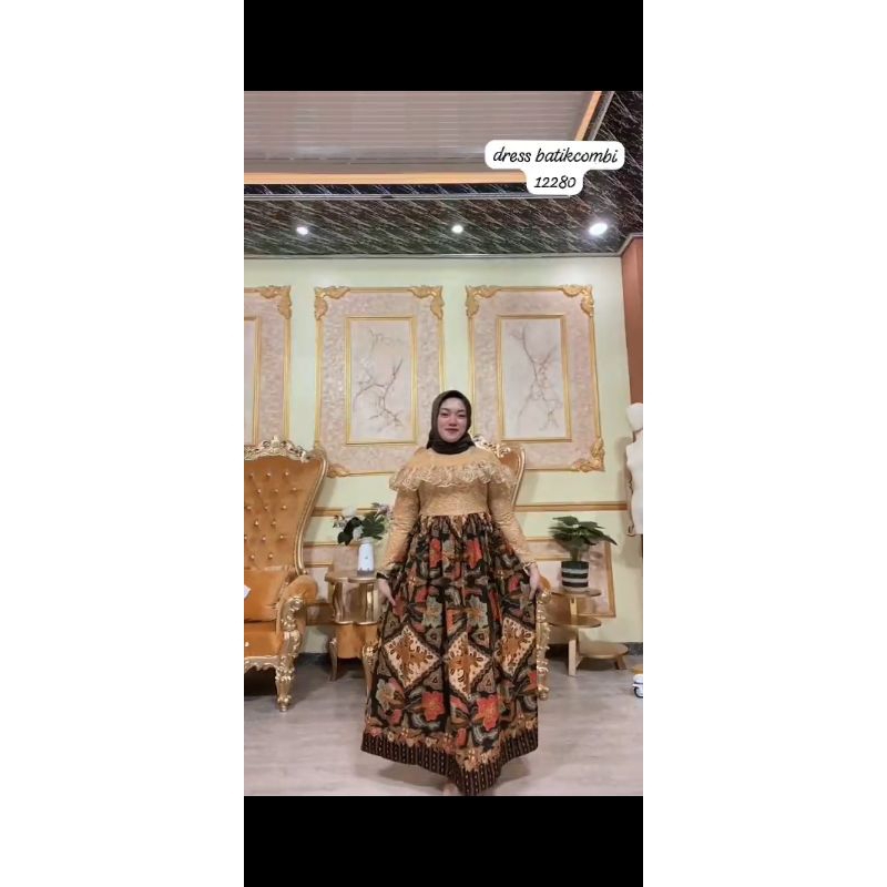 New Dress batik combi Dress kondangan long dress gaun pesta bisa PO request