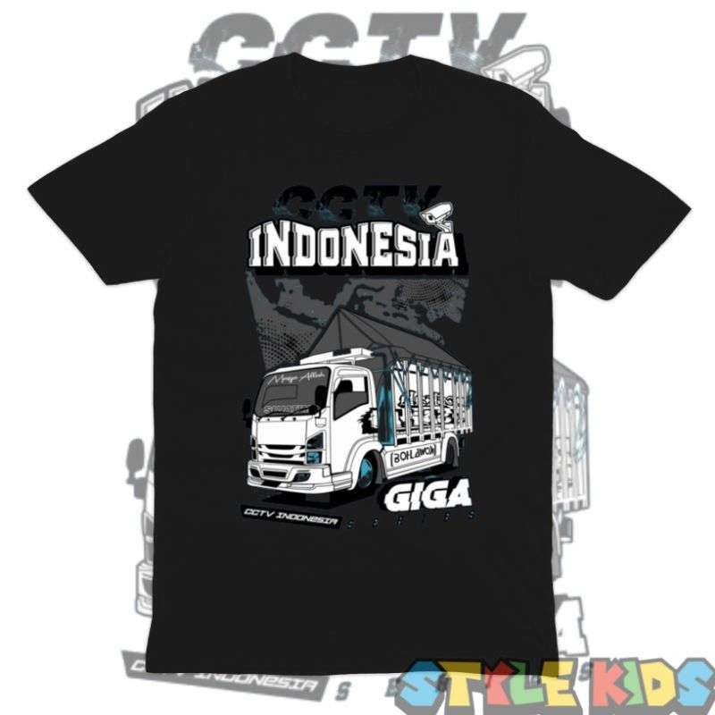 (BISA COD) Kaos T-shirt Baju Anak Laki laki Perempuan Logo Truk Giga Cctv Indonesia