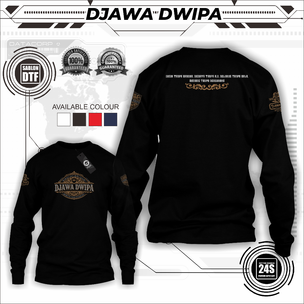 Djawa Dwipa | Kaos Jawa - baju kejawen - tradisi - orang jawa - pria wanita - lengan panjang - kata 