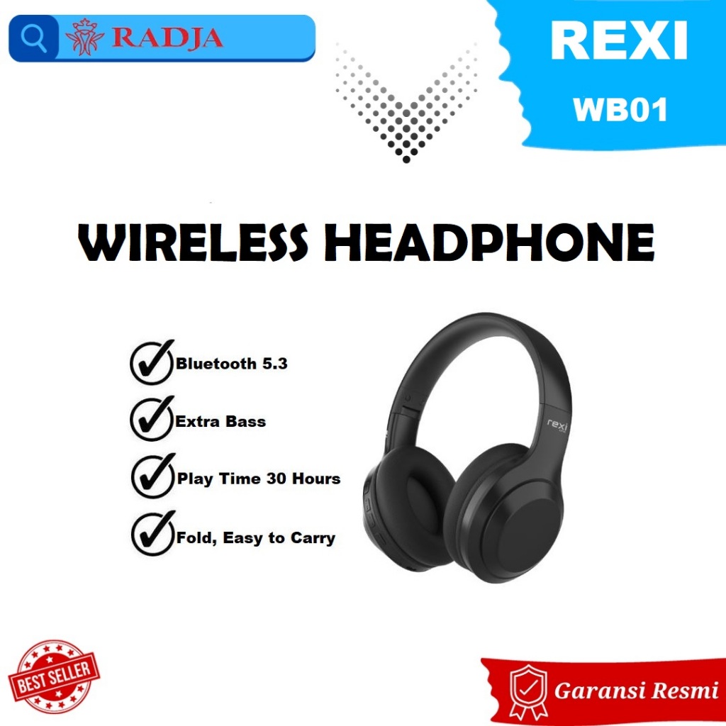 Rexi WB01 Headset Bluetooth Headphone Wireless