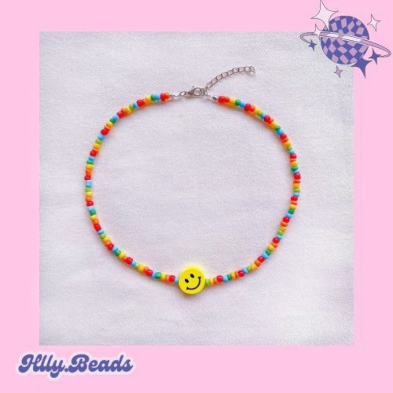 HALLY BEADS | Beads Necklace / Kalung Manik Manik | Smile Rainbow