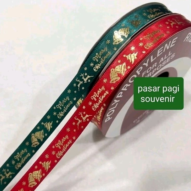 

PITA KADO NATAL MOTIF MERRY CHRISTMAS RIBBON 1/2INCH / 1,25CM