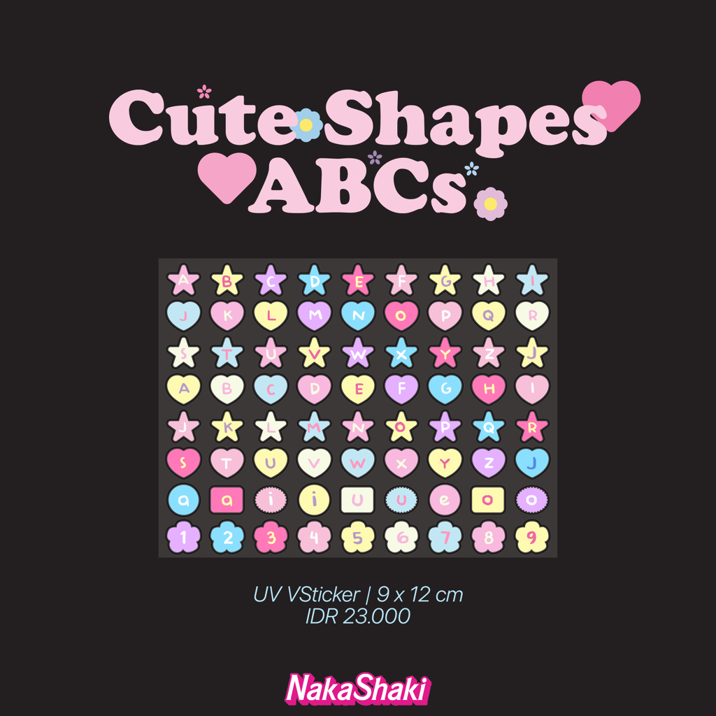 

[NAKASHAKI] - Cute Shapes ABCs | Sticker Alphabet UV Premium Sticker