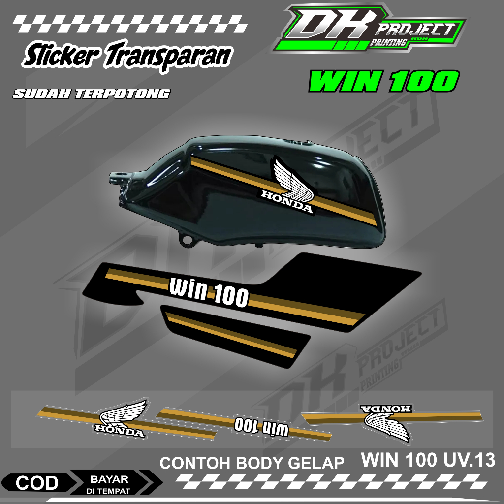 WIN 100 STIKER UV MOTOR KEREN LIS VARIASI WIN 100 STIKER MOTOR HONDA DESAIN RACING.13 TRANSPARAN BIS