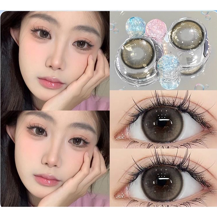 Setiap tahun lembut minus bening alami 14-16 MM kualitas tinggi mata besar lensa kontak ungu coklat 