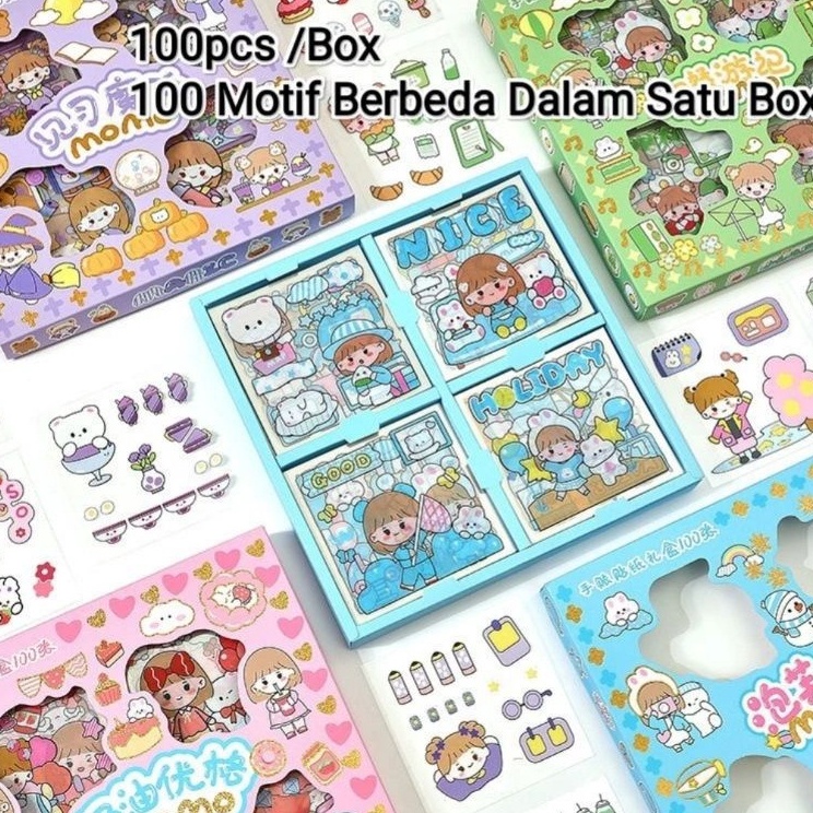

Dijual Murah 100 Lembar Sticker Momo Stiker Motif Kartun Korea Lucu Anti Air Dekorasi Handbook Scrapbook DIY Bestseller