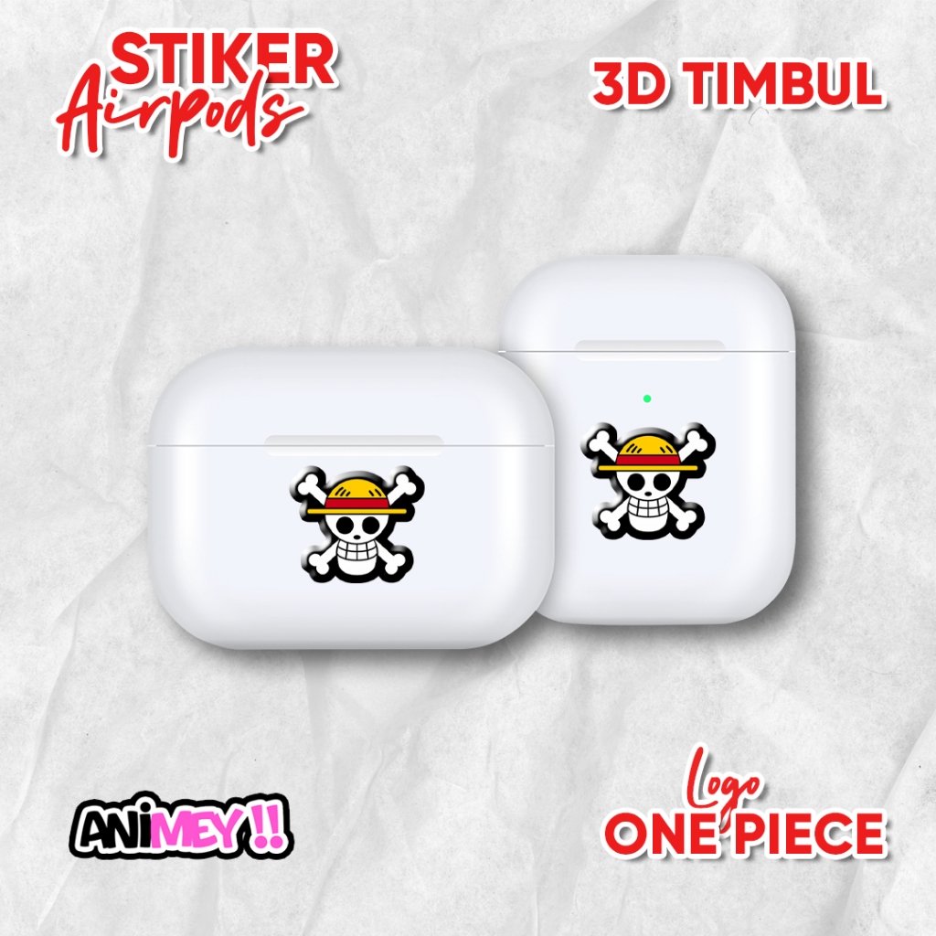 

Stiker Airpods Emblem 3D Timbul One Piece / Stiker Anime Resin