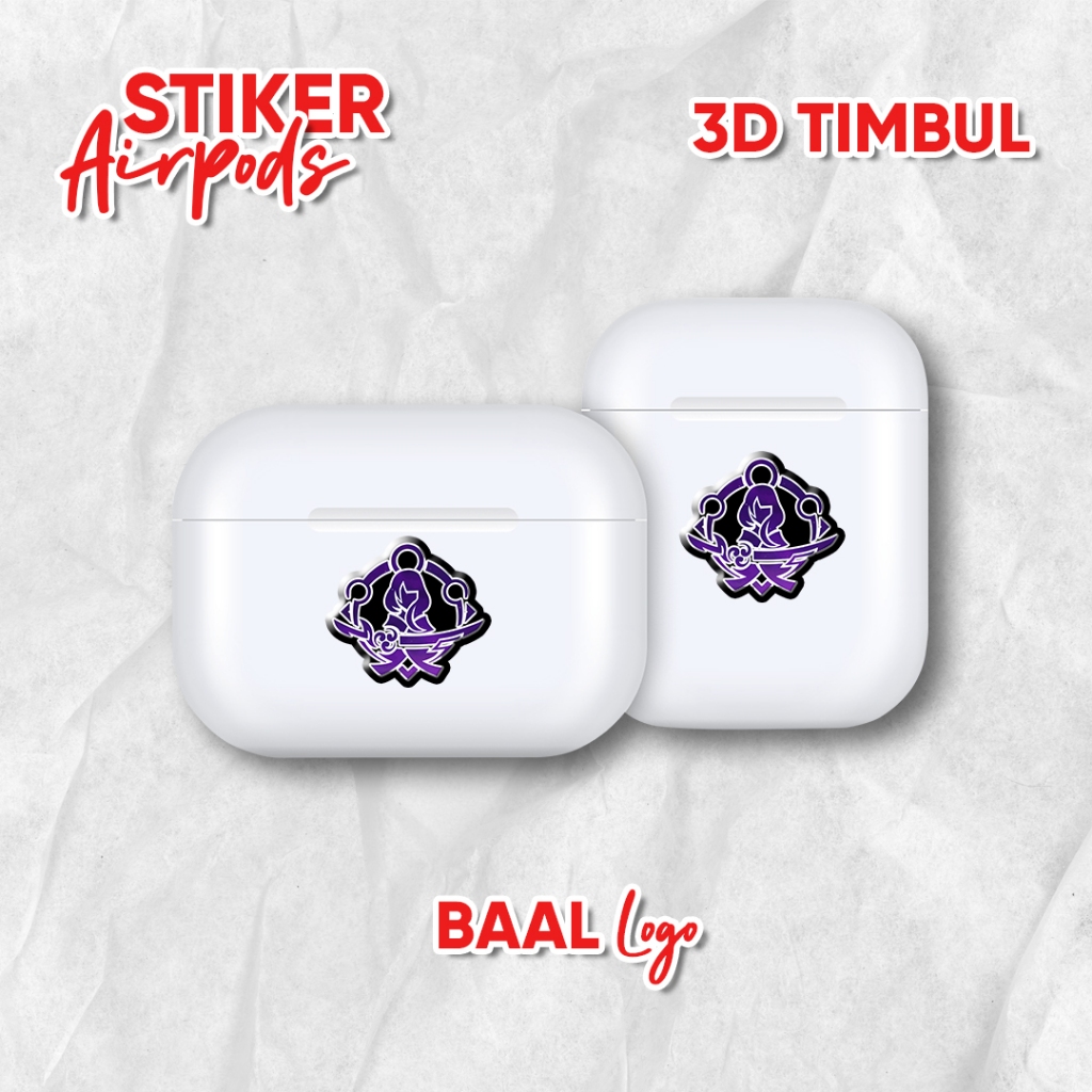 

Stiker Airpods Emblem 3D Timbul Baal Logo / Stiker Anime Resin