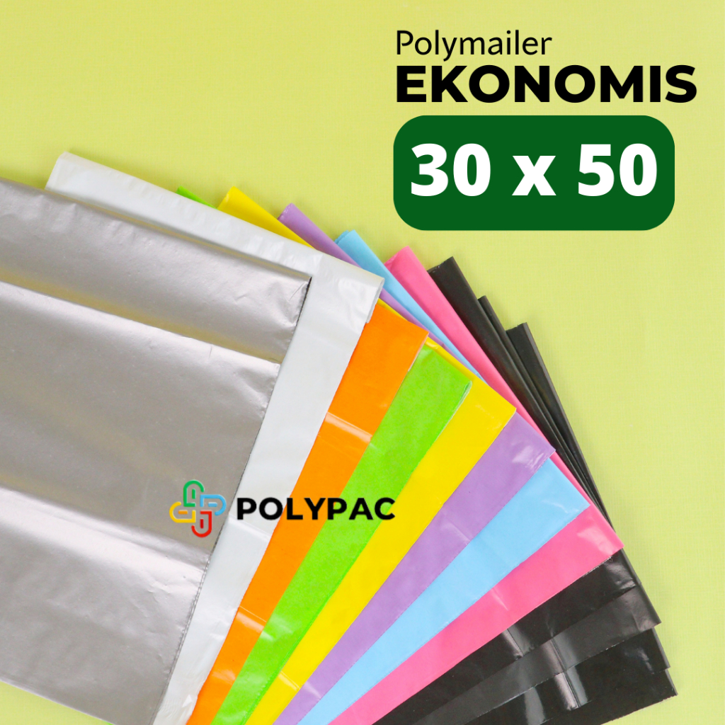 

Polymailer Warna Ekonomis [30x50] isi 100 pcs - Polymailer Lem Warna Pastel