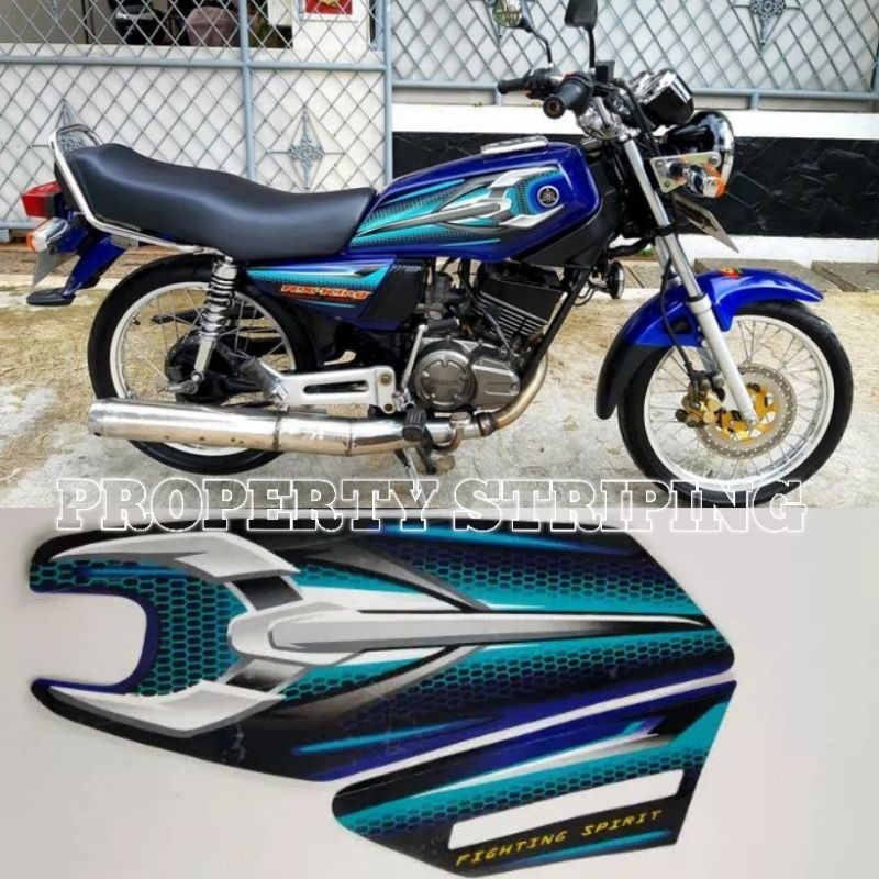 striping stiker RX KING 2007 warna biru muda matang