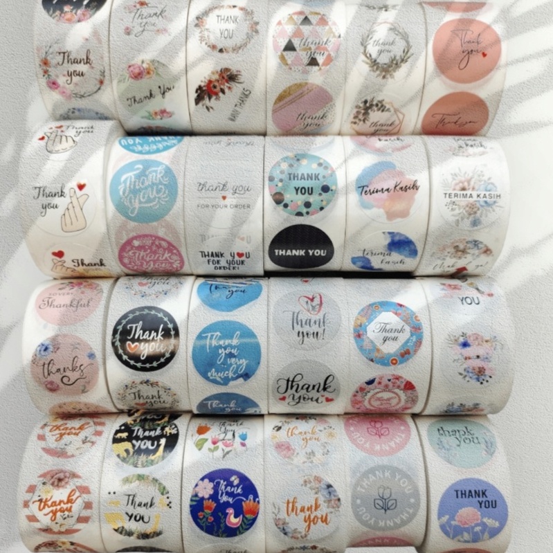 

Terkini 500 PCS (1 ROLL) Stiker Label Thank You 25mm Dijual Murah