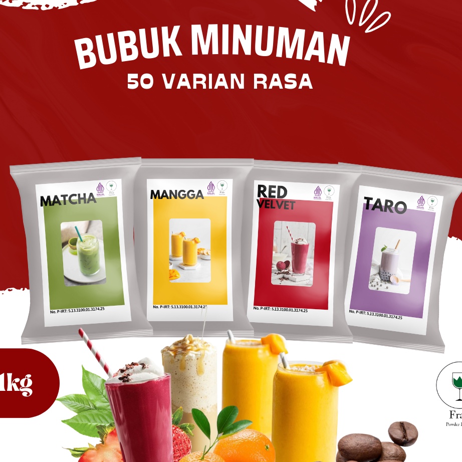 

Terbaru BUBUK MINUMAN RASA 1KG / SERBUK MINUMAN ANEKA RASA / BUBUK MINUMAN KEKINIAN / MINUMAN INSTAN / MINUMAN BOBA / BOBA DRINKS