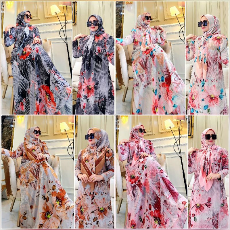 almirapremium Magnolia set | gamis premium | gamis set jilbab segi empat