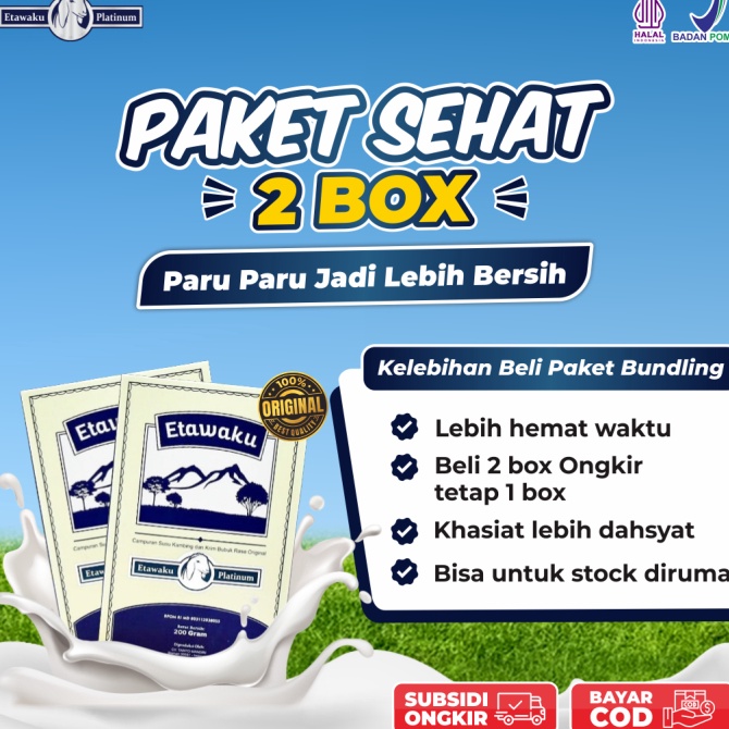 

Produk Keren PAKET 2 BOX ETAWAKU PLATINUM - Susu Kambing Etawa Provit Solusi Atasi Masalah Gangguan Pernapasan / Asma / Lutut Sakit Tulang