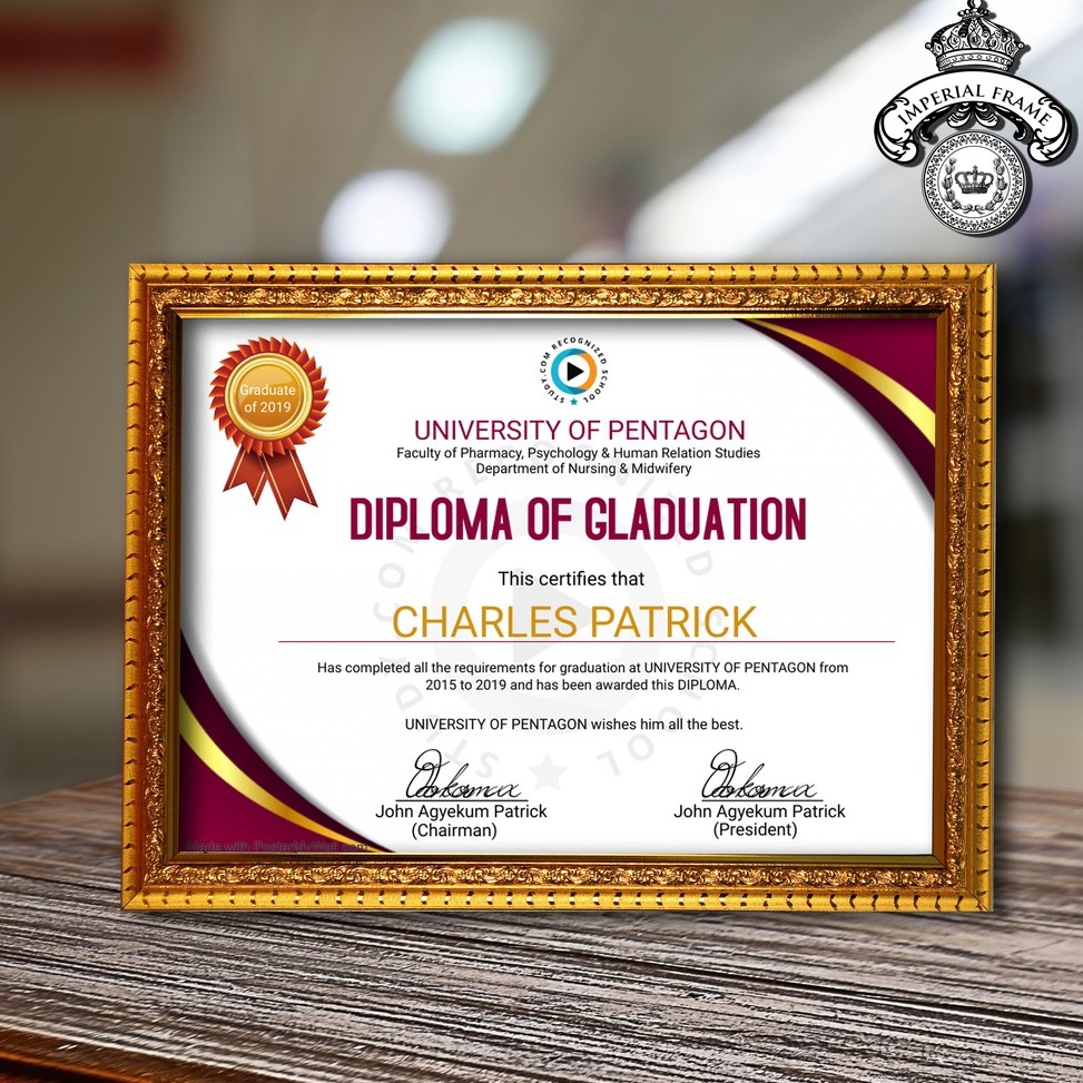 Termurah Bingkai Frame Figura Foto Ijazah A4 ( 21x30 cm ) silver / gold