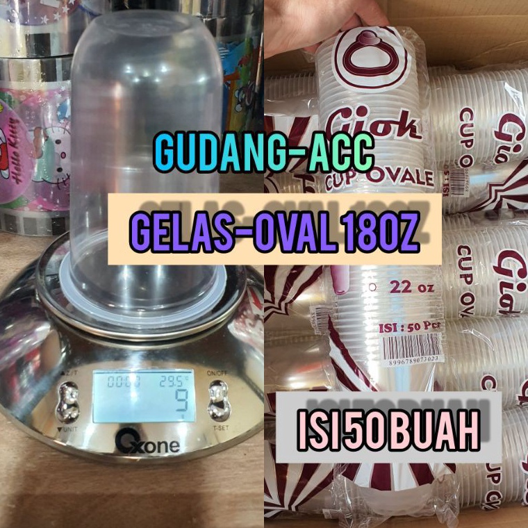 Mau Hemat Gelas Oval 18oz / Cup Oval 18 Oz / Gelas plastik Oval 18oz / U Cup 18 oz isi 50buah